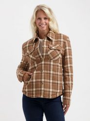 TRAVELIN' Kurtka koszulowa w kolorze jasnobrązowym rozmiar: 3XL. Brązowe kurtki damskie Travelin', xl, bez wzorów, bez kaptura. Za 282.99 zł.