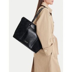 Torebka Nine West. Czarne shopper bag Nine West, bez wzorów, bez dodatków. Za 229.99 zł.