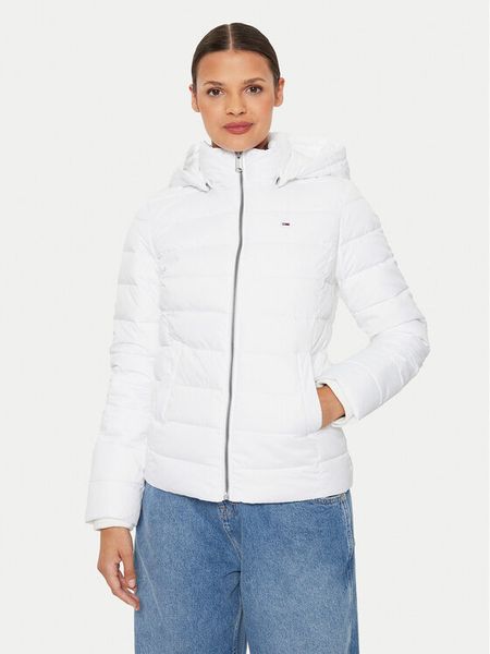 Tommy Jeans Kurtka zimowa Basic DW0DW18311 Biały Slim Fit. Białe kurtki damskie Tommy Jeans, na zimę, xs, bez wzorów, z jeansu, bez kaptura. Za 639.99 zł.