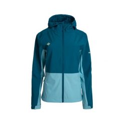 Kurtka damska typu soft shell LANETTE W, wodoodporna, wiatroszczelna i termiczna. Niebieskie kurtki damskie Izas, bez wzorów, z softshellu, bez kaptura. Za 443.43 zł.