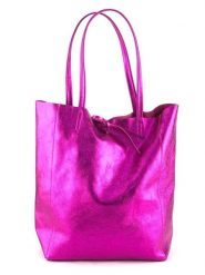 Marlon Skórzany shopper bag w kolorze fuksji - 37 x 40 x 12 cm rozmiar: onesize. Pomarańczowe shopper bag Marlon, bez wzorów, z materiału, na ramię, bez dodatków. Za 228.38 zł.