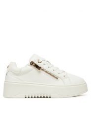 DeeZee Sneakersy AM25233-D Biały. Białe obuwie sportowe damskie DeeZee, ze skóry, bez zapięcia. Za 139.99 zł.