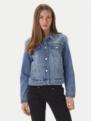 Guess Jeans Kurtka jeansowa W6GN14 D0971 Niebieski Regular Fit. Niebieskie kurtki damskie Guess Jeans, xs, z aplikacjami, z bawełny, bez kaptura. Za 1,179.00 zł.