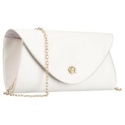 Biała kopertówka damska wykonana z tkaniny syntetycznej zawieszona na łańcuszku Rovicky R-XS029-3. Białe torebki wieczorowe damskie ROVICKY, bez wzorów, z syntetyku, bez dodatków. Za 45.00 zł.