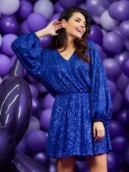 Awama Sukienka w kolorze niebieskim rozmiar: onesize. Niebieskie sukienki damskie Awama, bez wzorów, bez ramiączek. Za 279.99 zł.