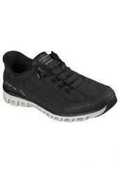 Buty SKECHERS 104556S GLIDE STEP AT EASE Czarny. Czarne obuwie trekkingowe damskie Skechers, z materiału, bez zapięcia. Za 338.99 zł.