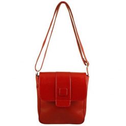 Torebka skórzana damska listonoszka DAN-A T123A czerwona. Czerwone shopper bag DAN-A, bez wzorów, ze skóry, bez dodatków. Za 239.99 zł.