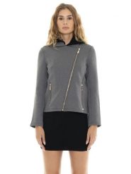 Kurtka z zamek błyskawiczny na co dzień na siłownię. Czarne kurtki damskie LEONE 1947 APPAREL, xs, bez wzorów, bez kaptura. Za 547.30 zł.