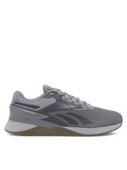 Reebok Sneakersy 100033786-W Szary. Szare obuwie sportowe damskie Reebok, z materiału, bez zapięcia. Za 289.99 zł.