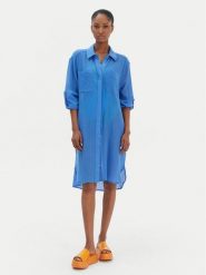 Seafolly Koszula Crinkle 55536-CU Niebieski Relaxed Fit. Niebieskie koszule damskie Seafolly, l, bez wzorów, z bawełny, bez kołnierzyka, bez ramiączek. Za 429.99 zł.