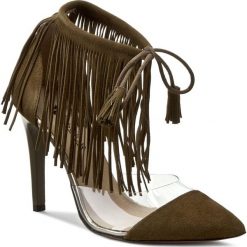 Szpilki NEŚCIOR - 006-S Khaki Zamsz. Szpilki damskie Neścior. W wyprzedaży za 149.00 zł.