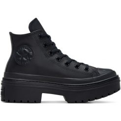 Adidasy Converse Chuck Taylor All Star Lugged Heel Leather, Kobiety. Czarne obuwie sportowe casual damskie Converse, ze skóry, bez zapięcia. Za 430.45 zł.