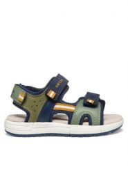 Geox Sandały J Alben J35AVA 1520 CF3F4 M Khaki. Brązowe sandały chłopięce Geox, ze skóry, bez zapięcia. Za 289.99 zł.