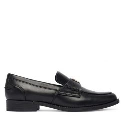 Lordsy Guess. Czarne półbuty damskie Guess, z aplikacjami, bez obcasa, bez zapięcia. Za 584.99 zł.