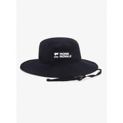 Kapelusz turystyczny Mons Royale Velocity Bucket Hat. Czarne kapelusze damskie Mons Royale, bez wzorów, sportowe. Za 114.99 zł.