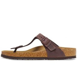 Sandały Birkenstock Gizeh Skóra Olejowana Dorosłych. Brązowe sandały damskie Birkenstock, bez wzorów, z materiału, z otwartym noskiem, bez obcasa, bez zapięcia. Za 556.80 zł.