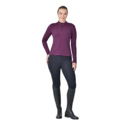 Damska bluza jeździecka z długim rękawem z meshu Dublin. Fioletowe bluzy damskie DUBLIN, s, bez wzorów, z materiału, bez kaptura. Za 309.00 zł.