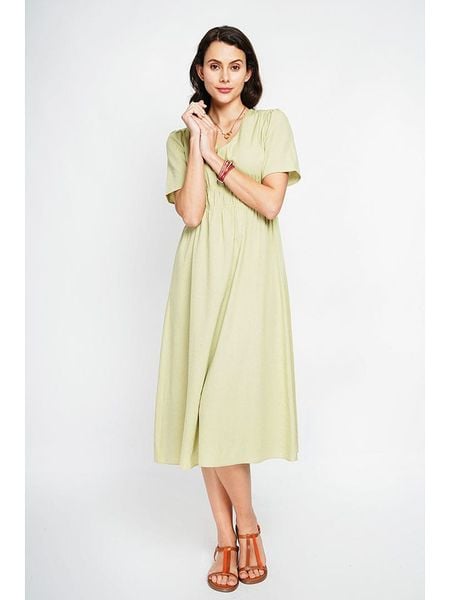 Le Jardin du Lin Sukienka w kolorze jasnozielonym rozmiar: 36. Zielone sukienki damskie Le jardin du lin, bez wzorów, klasyczne, bez ramiączek. Za 141.45 zł.