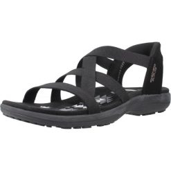 Sandały SKECHERS REGGAE SLIM STRETCH FLEX Czarny. Czarne sandały damskie Skechers, bez wzorów, z tkaniny, bez obcasa, bez zapięcia. Za 233.99 zł.