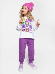 Coccodrillo Spodnie dresowe WC4120102JPK Fioletowy Regular Fit. Fioletowe spodnie dresowe dziewczęce COCCODRILLO, bez wzorów, z bawełny. Za 49.99 zł.