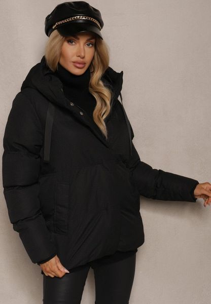 Czarna Kurtka Basic Pikowana z Nieodpinanym Kapturem Vertirya. Czarne kurtki damskie Renee, l, bez wzorów, z jeansu. Za 149.99 zł.