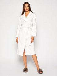 Calvin Klein Underwear Szlafrok Robe 000EW1159E Biały. Białe szlafroki damskie Calvin Klein Underwear, bez wzorów, z bawełny, bez kaptura. Za 459.99 zł.