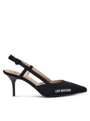 LOVE MOSCHINO Szpilki JA10627G1MIMX000 Czarny. Czarne sandały damskie Love Moschino, bez wzorów, z materiału, bez obcasa, na szpilce, bez zapięcia. Za 619.99 zł.