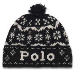 Czapka Polo Ralph Lauren. Czarne czapki damskie Polo Ralph Lauren, na zimę, bez wzorów. Za 549.99 zł.