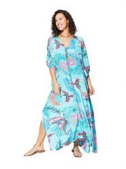 Ipanima Sukienka w kolorze błękitnym ze wzorem rozmiar: 34-40. Niebieskie sukienki damskie Ipanima, bez wzorów, bez ramiączek. Za 78.99 zł.