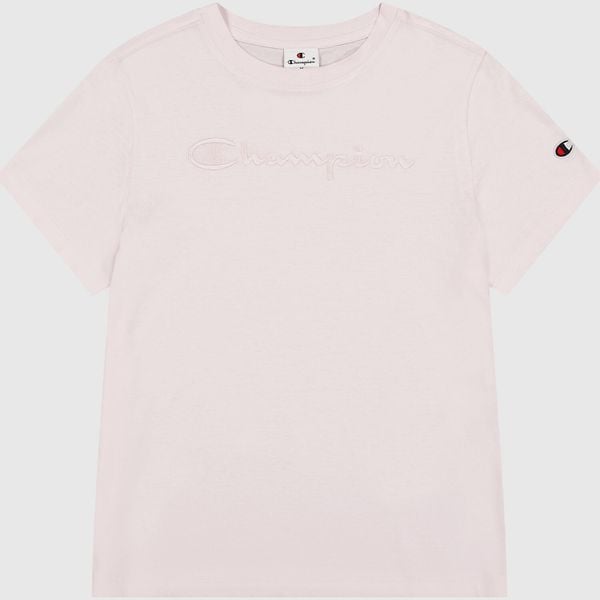 Koszulka damska Champion SS Tee 117650. Czerwone koszulki damskie Champion, bez wzorów, bez kołnierzyka, bez ramiączek. Za 86.00 zł.