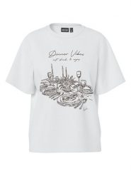 Pieces Koszulka w kolorze białym rozmiar: M. Białe koszulki damskie Pieces, m, bez wzorów, z bawełny, bez kołnierzyka, bez ramiączek. Za 61.60 zł.