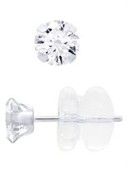 DYAMANT Złote kolczyki-wkrętki z cyrkoniami rozmiar: onesize. Szare kolczyki damskie Dyamant, z cyrkonią, złote. Za 241.95 zł.