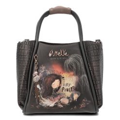 Brązowa Duża Torebka Damska 2w1 Anekke Premium. Brązowe shopper bag Anekke, z materiału, na ramię, duże, z nadrukiem, bez dodatków. Za 479.00 zł.