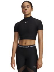 Under Armour Koszulka sportowa "HeatGear" w kolorze czarnym rozmiar: M. Czarne koszulki sportowe damskie Under Armour, m, bez wzorów, z materiału, bez ramiączek, outdoorowe. Za 85.45 zł.