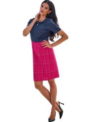 Heine Sukienka w kolorze granatowo-różowym rozmiar: 44. Niebieskie sukienki damskie Heine, bez wzorów, bez ramiączek. Za 130.99 zł.