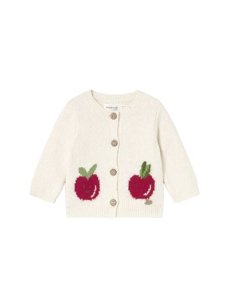 Mayoral Kardigan 2332 Écru Regular Fit. Swetry dziewczęce Mayoral, bez wzorów, z bawełny, bez kołnierzyka, bez ramiączek. Za 109.99 zł.