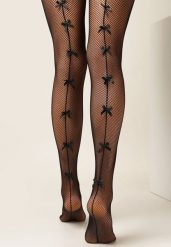 Czarne Rajstopy z Kokardkami Kabaretki Melizia. Czarne rajstopy Born2be, bez wzorów, z satyny. Za 19.99 zł.