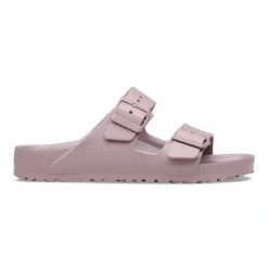 Birkenstock Arizona EVA Faded Purple Klapki damskie. Fioletowe klapki damskie Birkenstock, bez wzorów, bez obcasa, bez zapięcia. Za 219.99 zł.