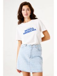 Garcia Koszulka w kolorze białym rozmiar: XL. Białe bluzki damskie Garcia, xl, bez wzorów, z bawełny, bez kołnierzyka, bez ramiączek. Za 104.95 zł.