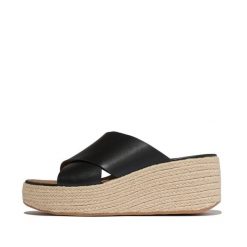 Damskie espadryle FitFlop PlatFForms. Czarne espadryle damskie FIT FLOP, bez wzorów, bez obcasa. Za 667.50 zł.