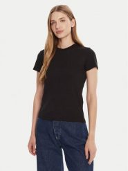 Calvin Klein T-Shirt LV044C216G Czarny Regular Fit. Czarne t-shirty damskie Calvin Klein, s, bez wzorów, z bawełny, bez kołnierzyka. Za 139.99 zł.