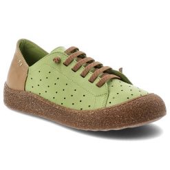 Półbuty damskie Ravini, ze skóry naturalnej licowej ażurowa cholewka sznurowanie wygodna podeszwa casual, zielone, 1301-1. Zielone półbuty damskie Ravini, w ażurowe wzory, ze skóry, bez obcasa, bez zapięcia. Za 309.00 zł.