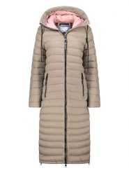 Geographical Norway Płaszcz zimowy "Azule" w kolorze szarobrązowym rozmiar: XXL. Brązowe płaszcze damskie Geographical Norway, na zimę, xxl, bez wzorów, z puchu, bez kaptura. Za 288.52 zł.