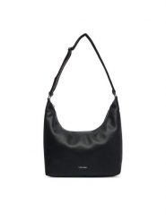 Calvin Klein Torebka Webbing Strap Md Shoulder Bag LV04F3891G Czarny. Czarne torebki klasyczne damskie Calvin Klein, ze skóry, bez dodatków. Za 569.99 zł.