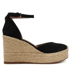 Espadryle BOSS. Czarne espadryle damskie Boss, bez wzorów, bez obcasa. Za 799.99 zł.