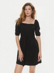 Brave Soul Sukienka letnia LDRJ-624FOLLEN Czarny Straight Fit. Czarne sukienki damskie Brave Soul, bez wzorów, z bawełny, bez ramiączek. Za 169.99 zł.