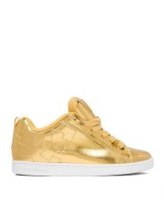 DC Shoes Sneakersy EO-COURT GRAFFIK DC01662116 Złoty. Żółte obuwie sportowe damskie DC Shoes, ze skóry, bez zapięcia. Za 289.99 zł.