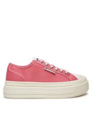 Tommy Jeans Trampki Foxing EN0EN02713 Różowy. Czerwone trampki damskie Tommy Jeans, bez wzorów, z jeansu, bez zapięcia. Za 199.99 zł.