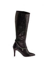 Moosefield Skórzane kozaki w kolorze czarnym rozmiar: 40. Czarne kozaki damskie Moosefield, na zimę, z materiału, bez obcasa, na szpilce, bez zapięcia. Za 219.76 zł.