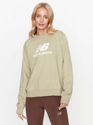 New Balance Bluza Essentials Stacked Logo French Terry Crewneck WT31532 Zielony Regular Fit. Zielone bluzy damskie New Balance, m, bez wzorów, z syntetyku, bez kaptura. Za 169.99 zł.